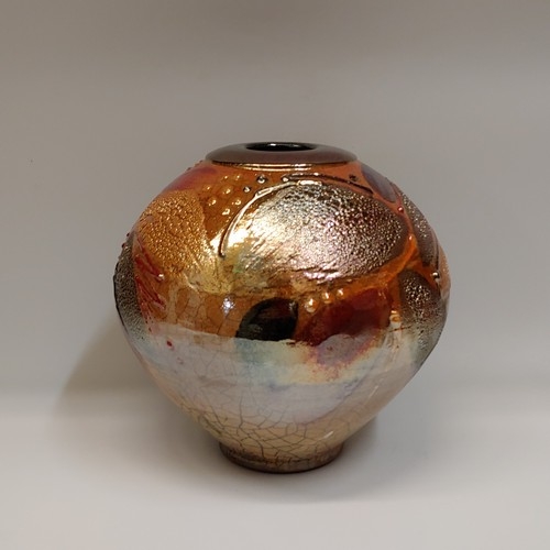 #220431 Raku Glitter Glaze 7.75x7.5 $42 at Hunter Wolff Gallery